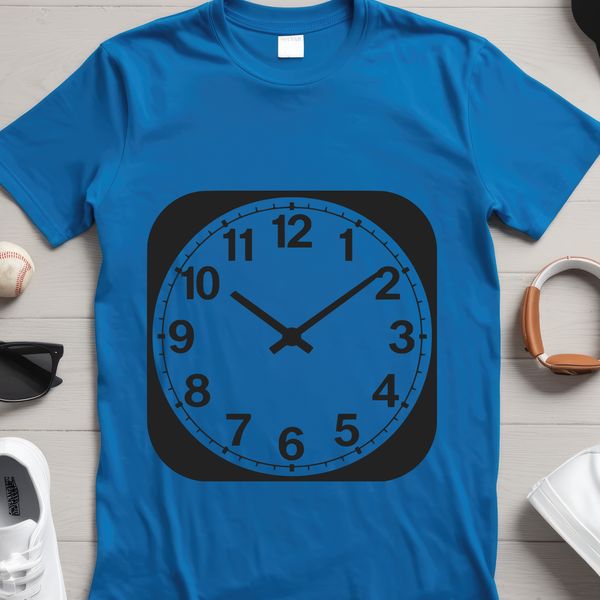 A digital clock face with clean lines and minimal details.