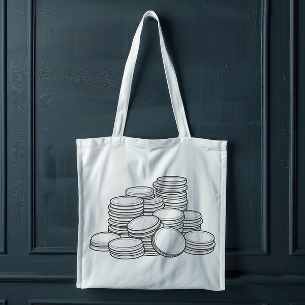 Beautiful Coin Collection in SVG Format A digital illustration of various denominations of coins in a circular formation.