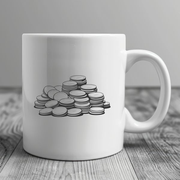 Free Digital Coin Design Illustration Illustrative design of various coins in a digital format.