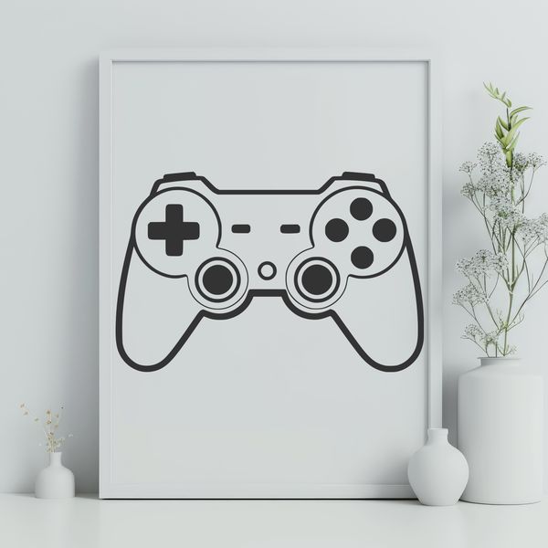 High-Quality Game Controller Illustration A stylized illustration of a video game console controller, created using SVG format.