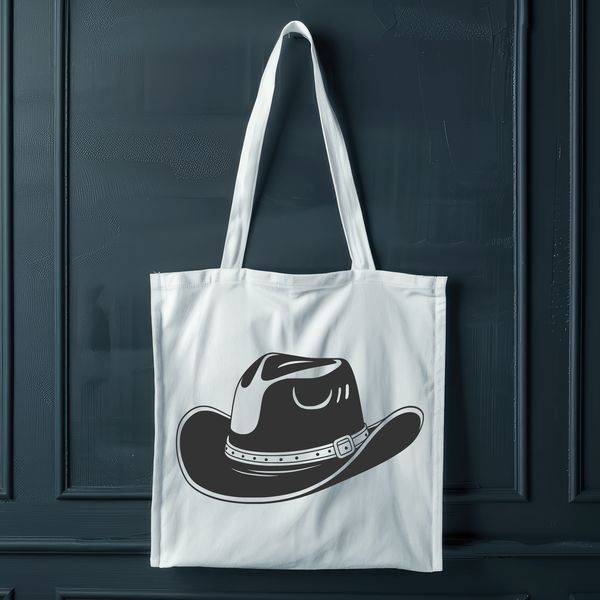 Simple Cowboy Hat Vector Design A simple line drawing of a traditional cowboy hat, suitable for use in digital design projects.