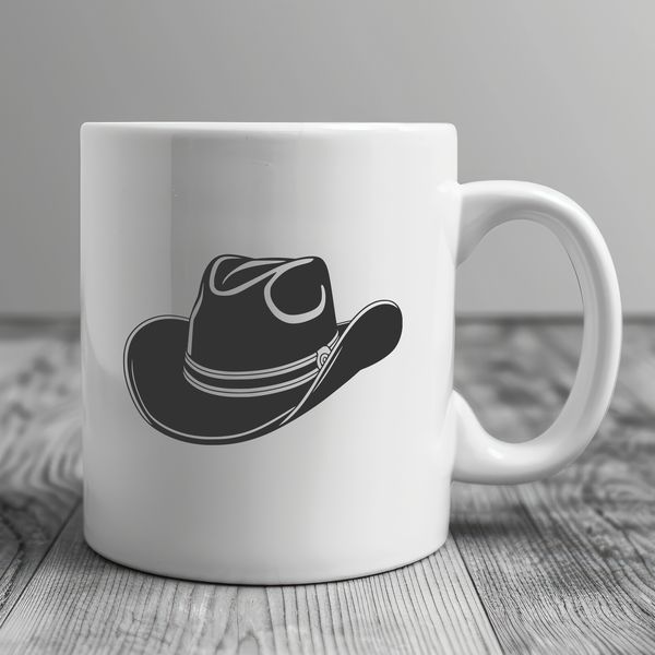 Western Style Hat Vector Graphics A traditional cowboy hat made from vector art, ideal for cutting machines or laser cutters.
