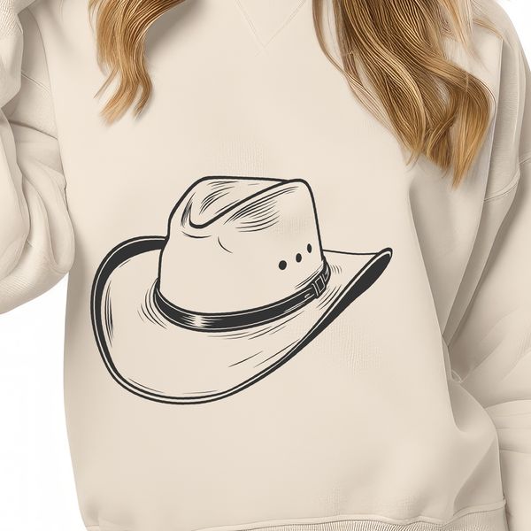 Stylish Cowboy Helmet Icon A classic cowboy hat design suitable for vector art projects.