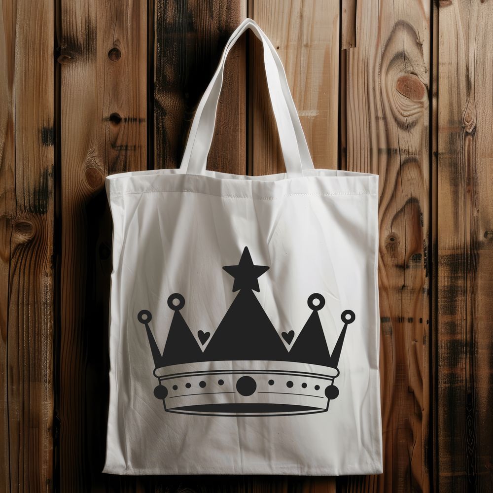 Regal Crown Design A regal crown design created as a vector graphic, suitable for cutting machines like Cricut or laser cutters.