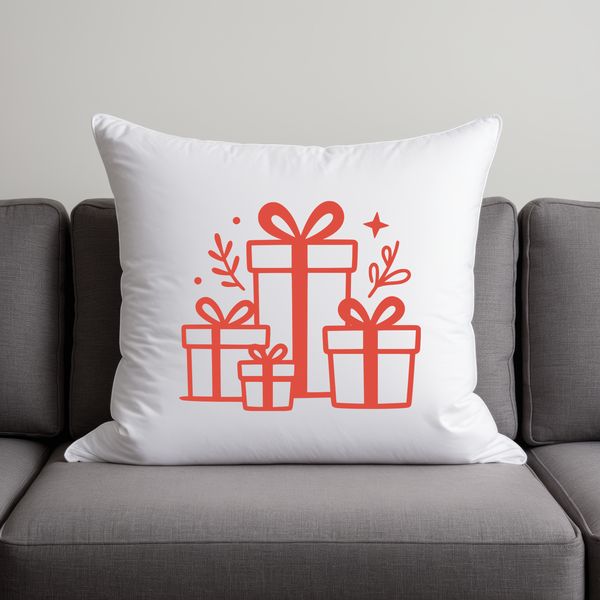 A wrapped gift box with a festive ribbon and bow, suitable for holiday occasions such as Christmas.