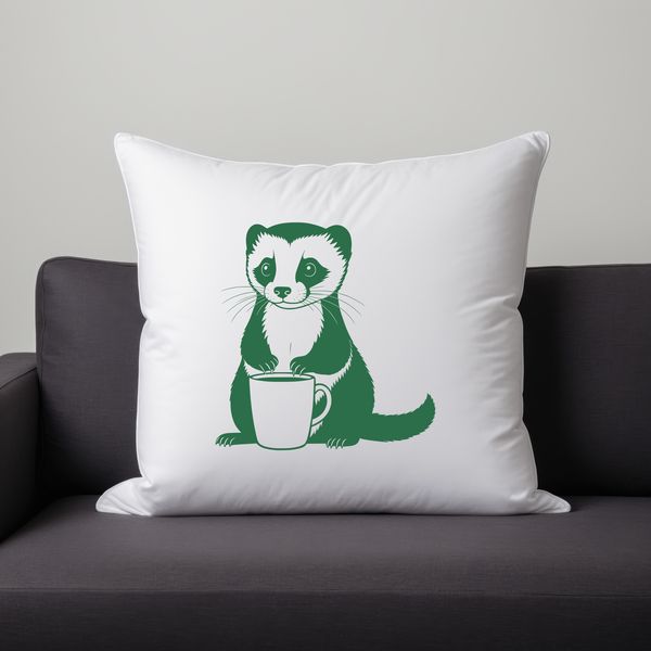 A small mammal with a slender body and long neck, typical of domestic ferrets as pets.
