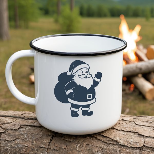 Illustration of Santa Claus in festive holiday attire.