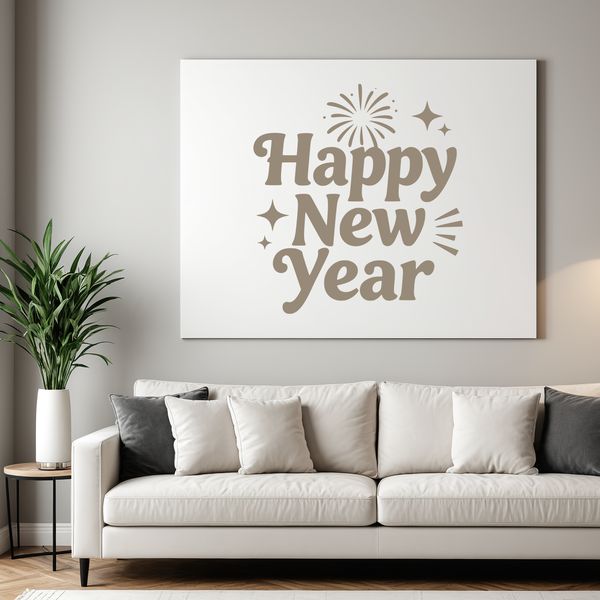 A stylized illustration of a calendar page turning to reveal the New Year.