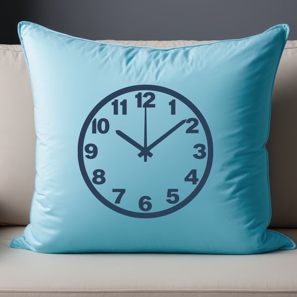 A digital time display with hour and minute hands in a simple, modern style.