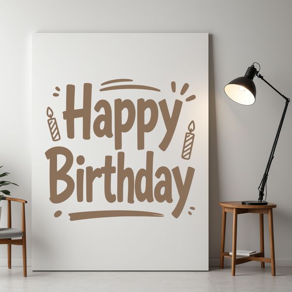 A simple vector illustration of a birthday message, suitable for commercial or personal use in various designs.
