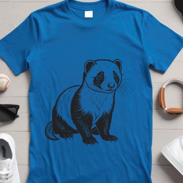 Close-up illustration of a ferret's face, suitable for vector art and commercial use.