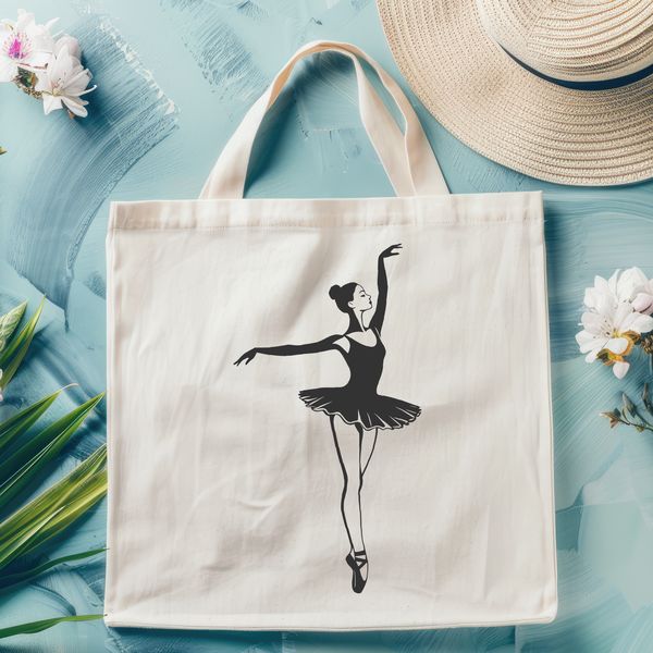 Ballet Pose Clip Art A young ballerina standing in a plié position on one leg, with the other foot extended.
