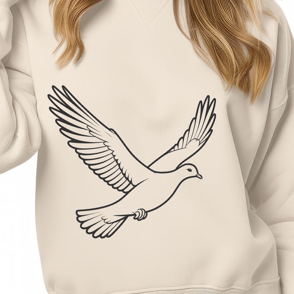 Free Dove Clipart Vector Design A white dove perched on a branch, designed as a vector illustration.