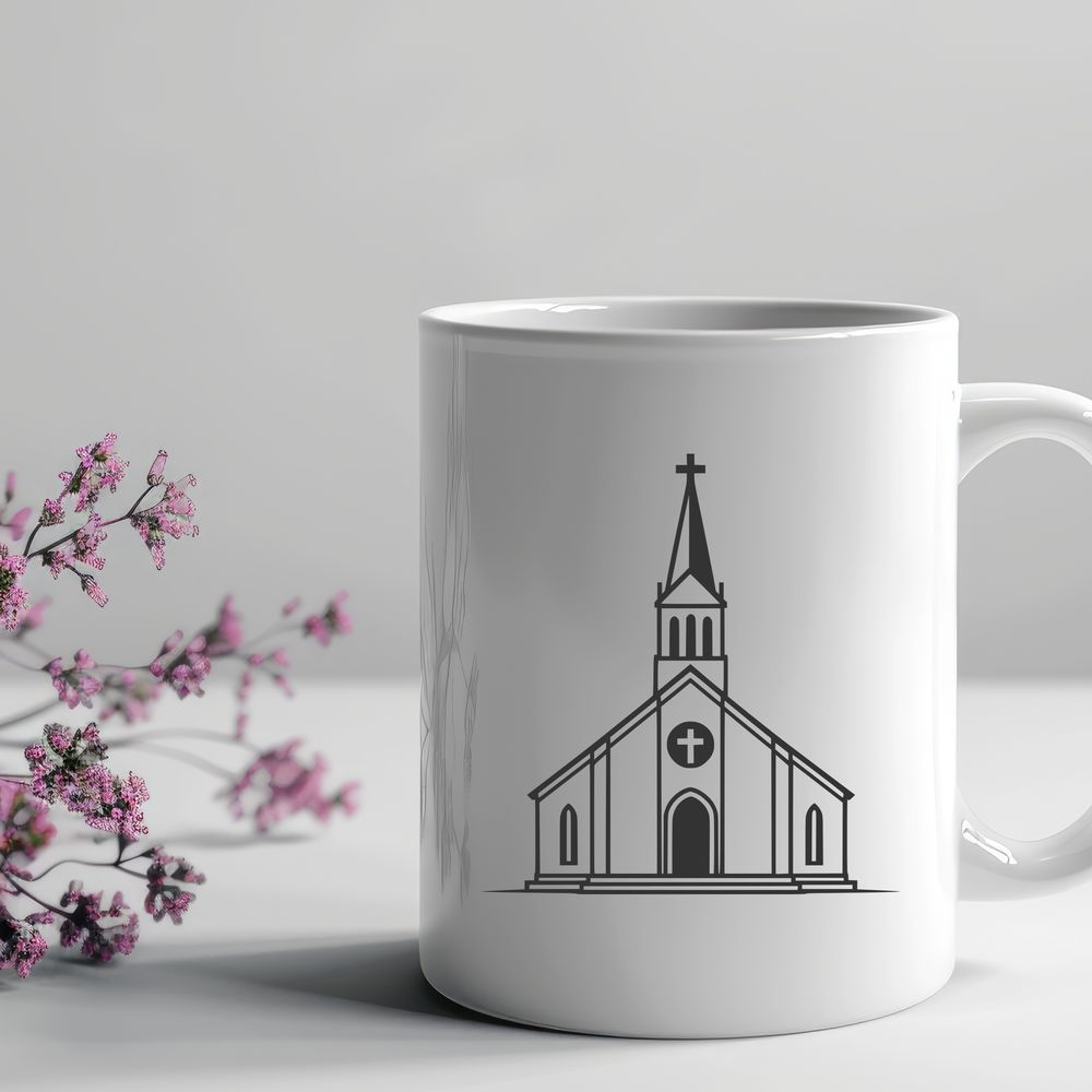 SVG Baptist Church Exterior Template Baptist church building exterior, vector illustration in SVG format.
