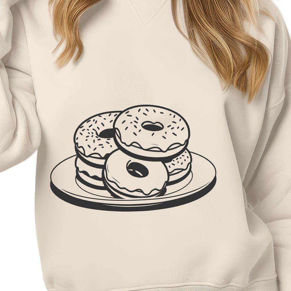 Donut Dessert Vector Graphic A vector illustration of a donut dessert with intricate details.