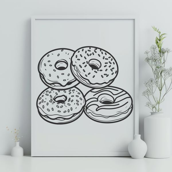 A simple design illustration of a circular donut with rounded edges.