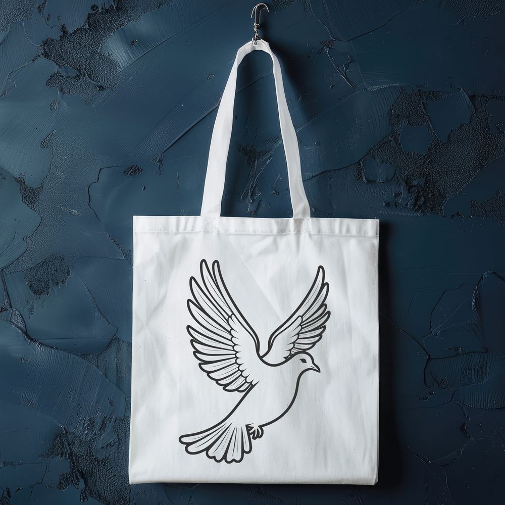 Peaceful Dove SVG Illustration A digital illustration of a dove, a type of bird known for its symbolic meaning in various cultures.