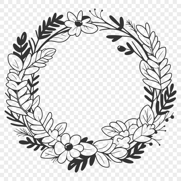 Free Wreath Clip Art Downloads A floral wreath designed as a vector graphic, suitable for digital use.