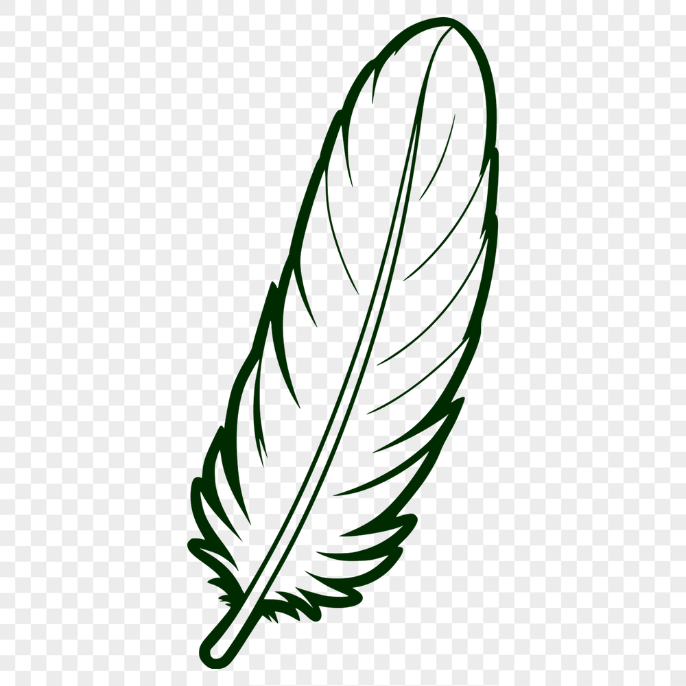 Delicate White Feather Vector A single white feather with soft, delicate texture, suitable for vector design projects.
