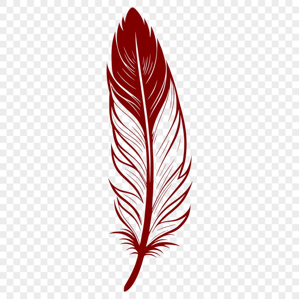 Beautiful Free Clip Art Feather A high-quality vector illustration of a single feather, ideal for graphic design and digital crafting.