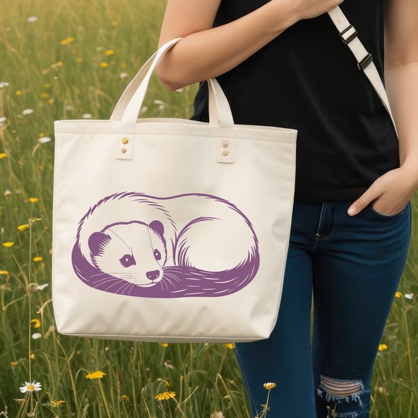 Ferret Silhouette for Cricut and Cutting Machines A sleeping ferret in a relaxed pose, suitable for SVG cutting files or vector designs.