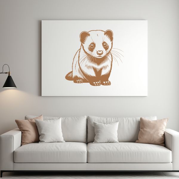 A simple illustration of a ferret in vector format.