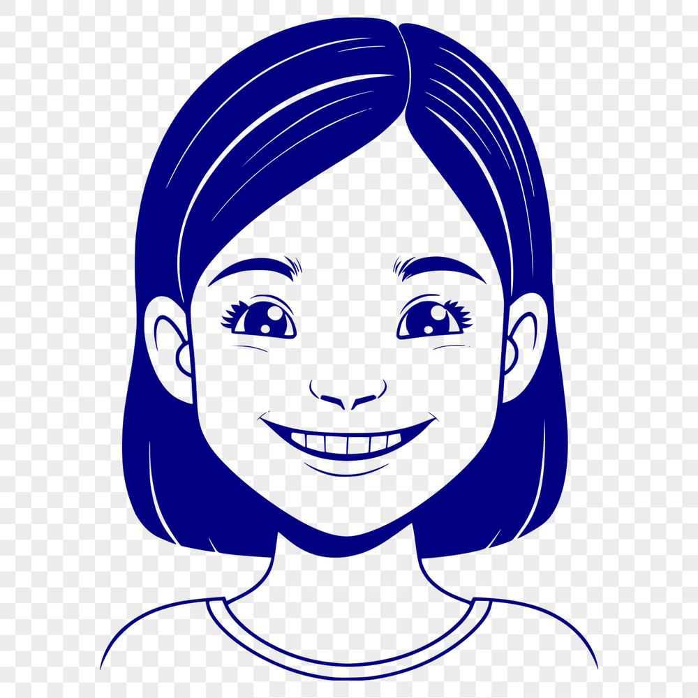 Simple Vector Graphic Design Girl Simple illustration of a girl in a minimalist graphic design.