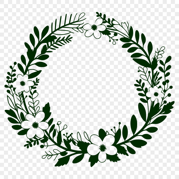 Floral wreath design created as a vector graphic.