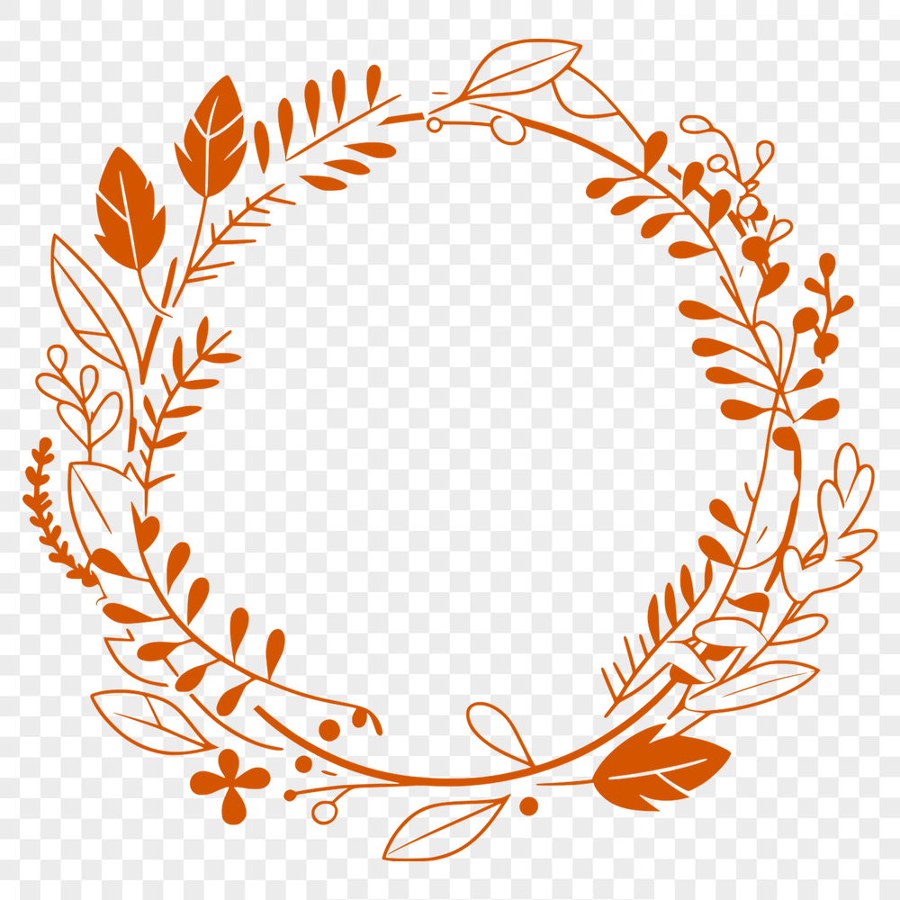 Beautiful Digital Wreath for Cutting Machines A digital floral wreath design created with vector art, suitable for cutting machines and laser cutters.