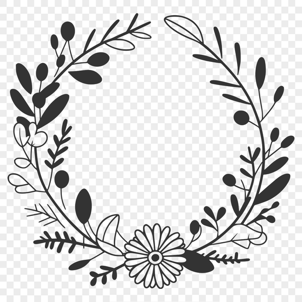 A digital floral wreath design created as a vector art file suitable for various applications.