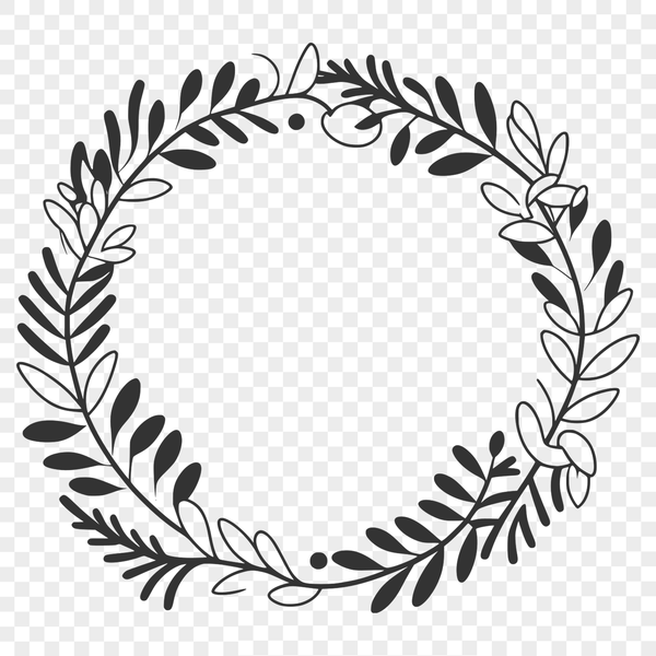 Interconnected Elements SVG A floral wreath design made from interconnected elements, suitable for digital cutting machines like Cricut.