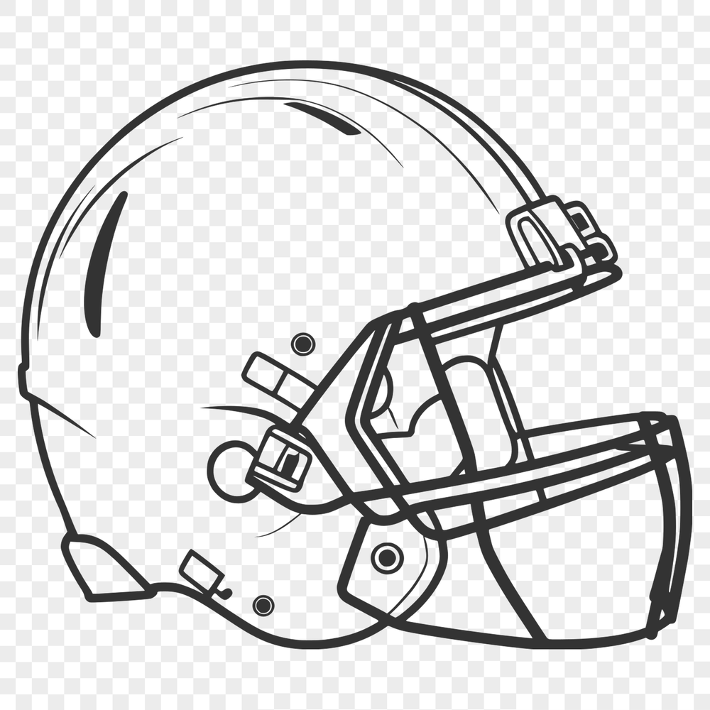 Football Helmet Vector Design A vector illustration of a football helmet with laces and padding, designed in a clean and detailed style.