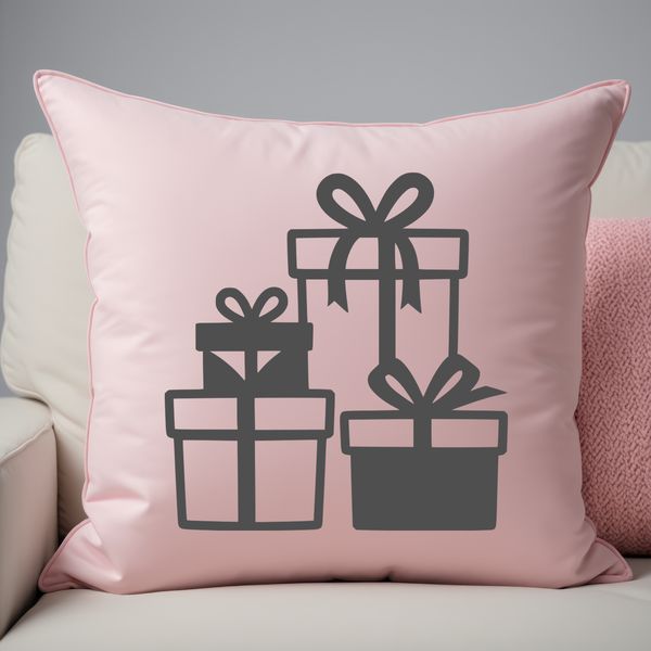 A wrapped gift box with a ribbon and bow, designed as a vector graphic.