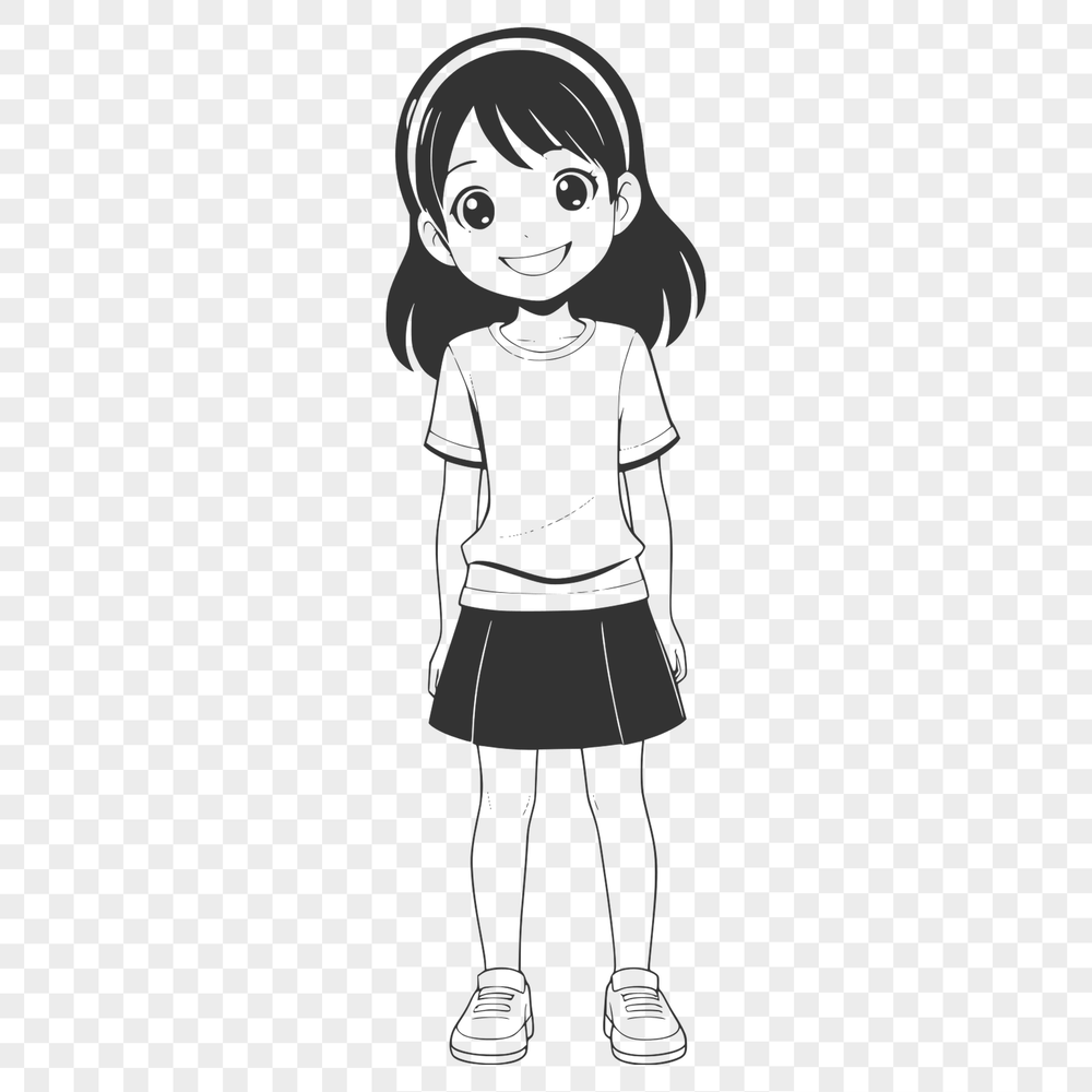 Whimsical SVG Image of a Child A high-quality SVG design of a young girl.