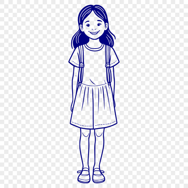 Free Female Vector Graphic A young female figure illustrated in vector format.
