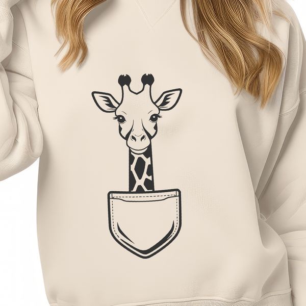 Cute Mammal Illustration SVG Vector illustration of a giraffe, a large mammal and popular safari animal, suitable for clip art or stencil designs.