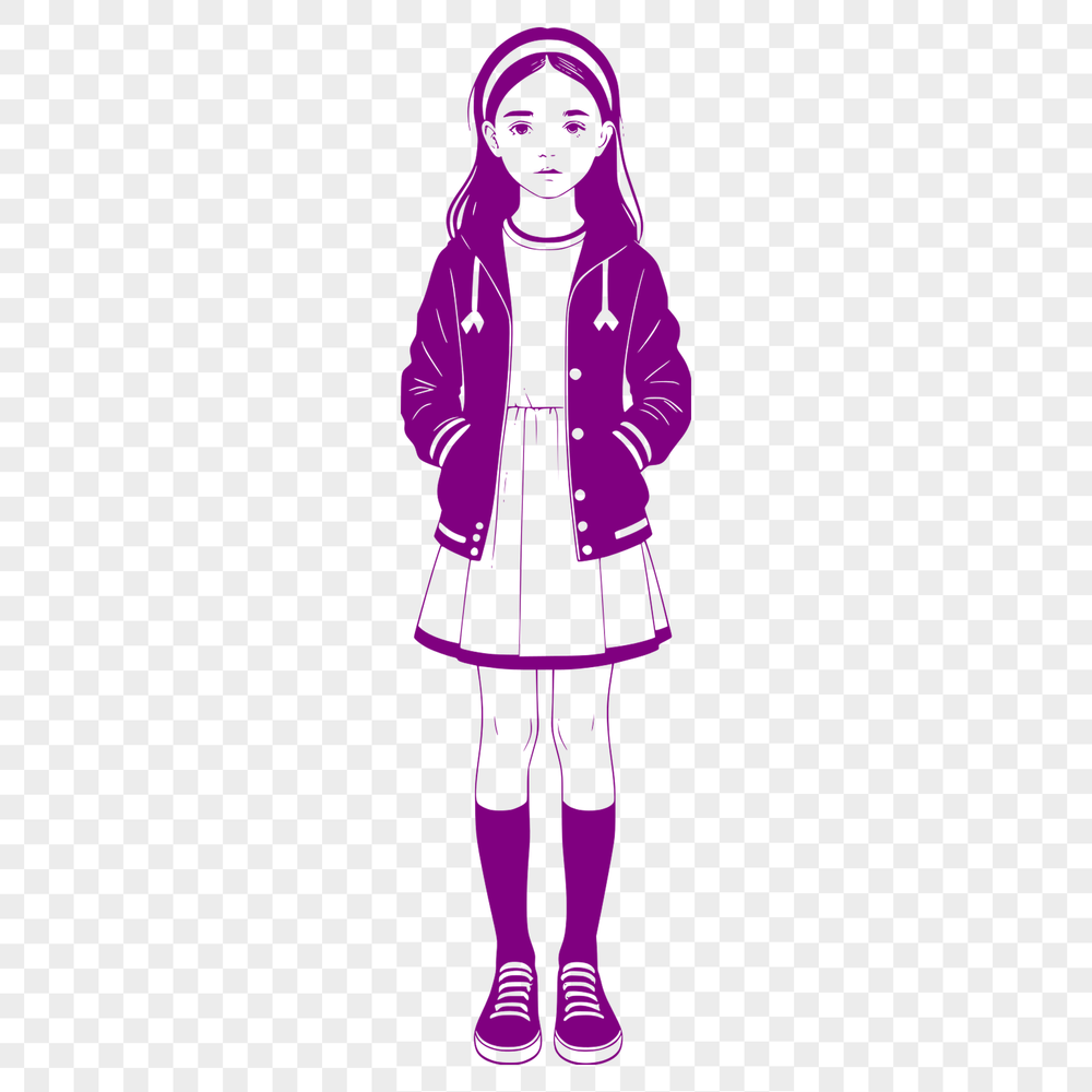 Vector Portrait of a Young Girl Young girl illustrated in a simple style using vector lines.