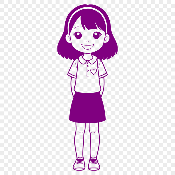 Free SVG Graphics Download A young girl illustration created using vector graphics.