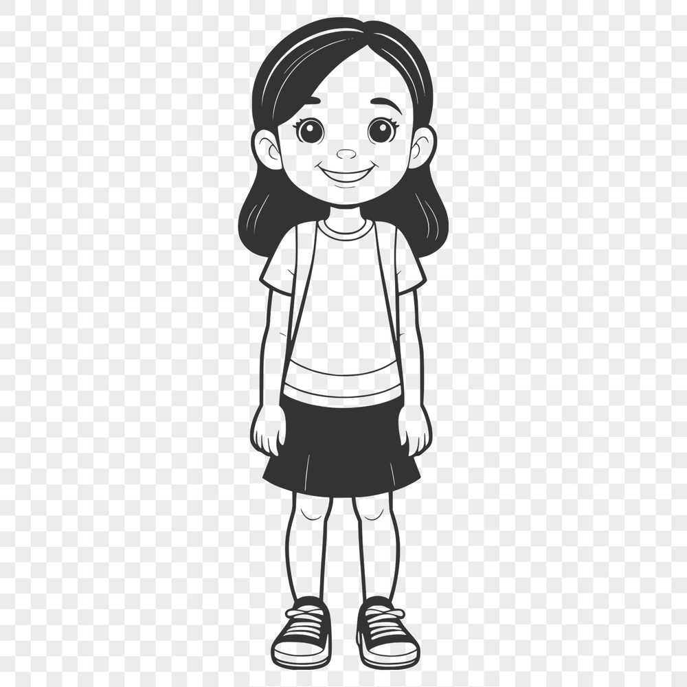 Beautiful Young Girl SVG Design Young girl illustrated in a simple style with clean lines.