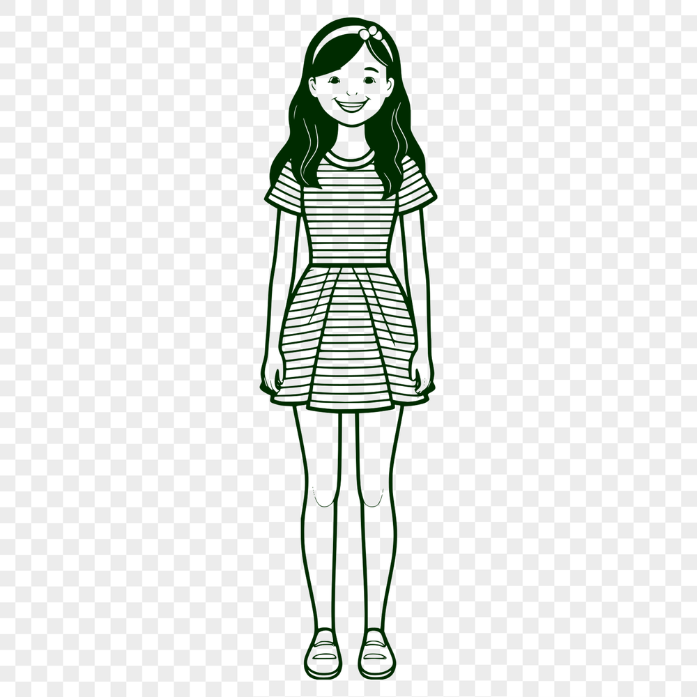 Young Silhouette Illustration A young girl silhouette in vector format.