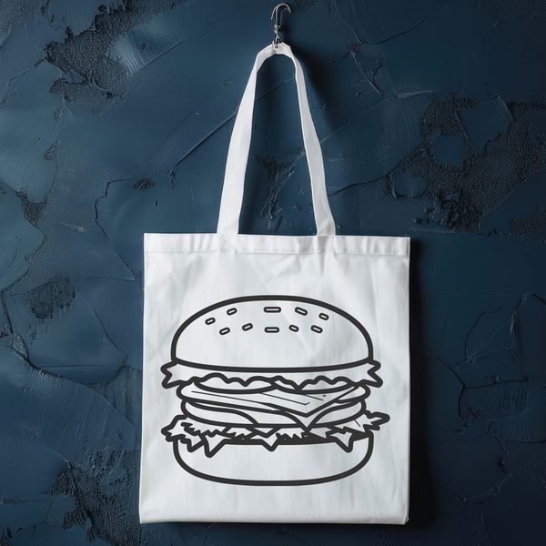 Simple Hamburger Design Vector A simple illustration of a hamburger with a patty and cheese on a bun.