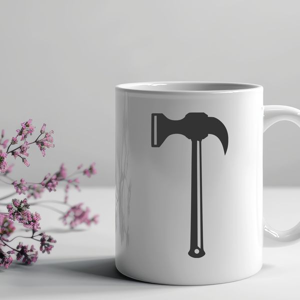 Traditional Hammer Design An SVG design representation of a traditional hammer with clean lines.