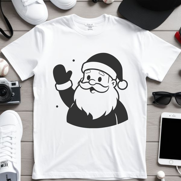 A digital illustration of a jolly old man in red suit and hat.