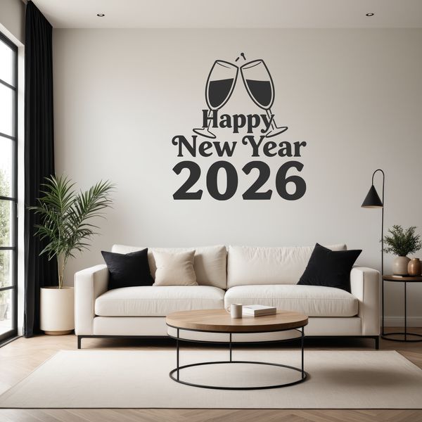 A graphic illustration of a new year's theme, including quotes and calendar elements.