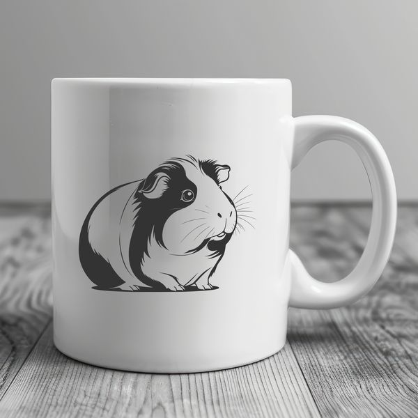 A digital illustration of a guinea pig, suitable for use in various design software and cutting machines.