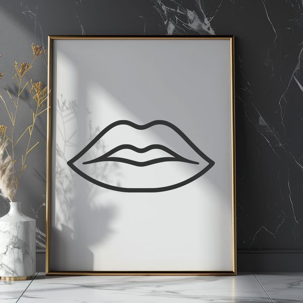 Free Clip Art SVG Lips Design A detailed illustration of the human anatomy, specifically the shape and structure of the lips.