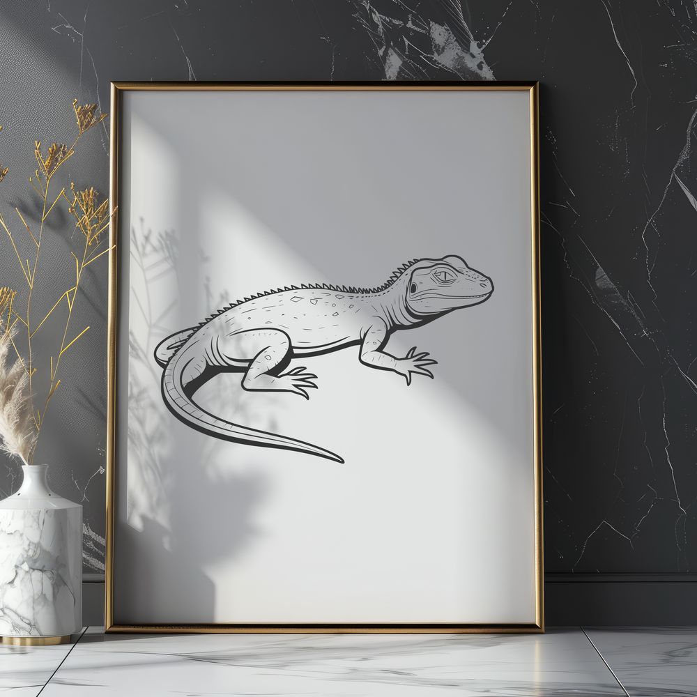 Reptile Wildlife SVG Graphic Illustration of a reptile animal, a lizard in vector format.