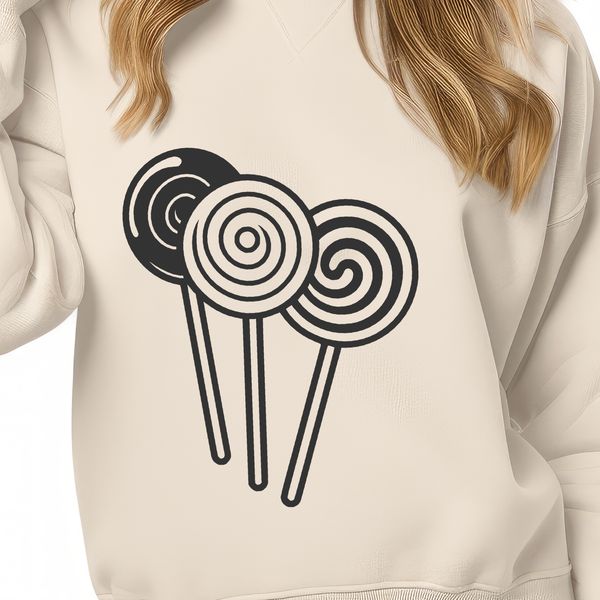 Fun Candy Design in SVG Format Colorful lollipop illustration in vector format, suitable for various uses including printing and digital design.