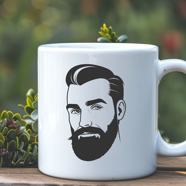 Free Vector Man Illustration A vector illustration of a man with a beard, suitable for various uses including graphic design and crafting.
