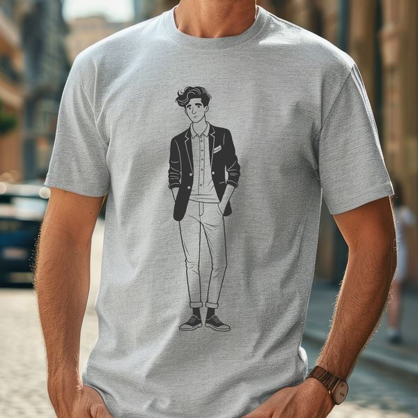 A simple illustration of a male figure designed in vector format.